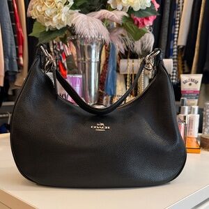 Coach Black Pebbled Leather Shoulder Hobo